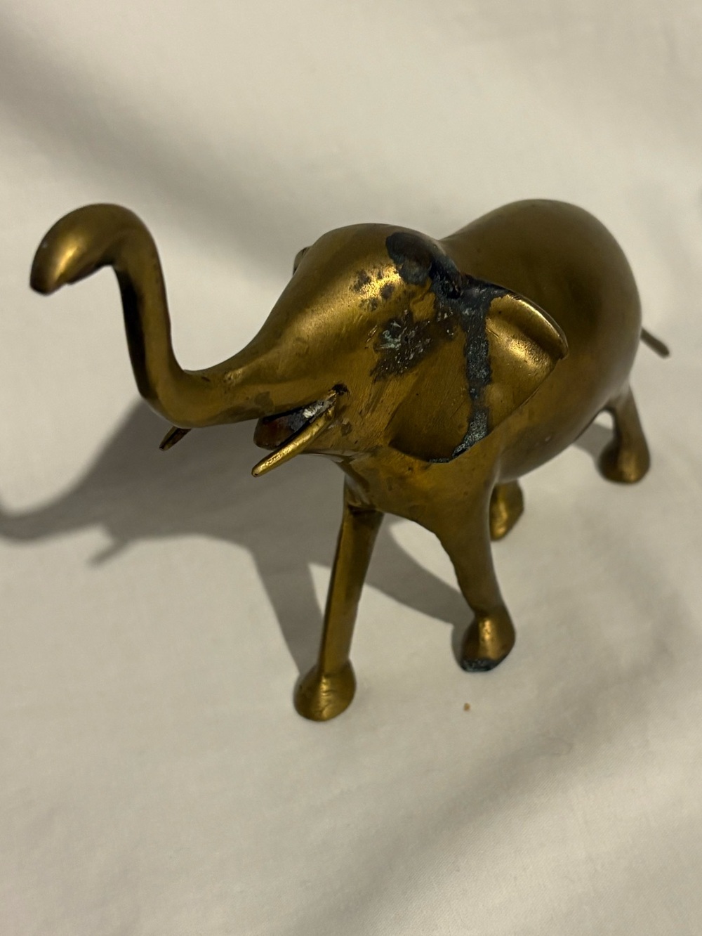 Vintage Solid Brass Elephant Figurine Made in India